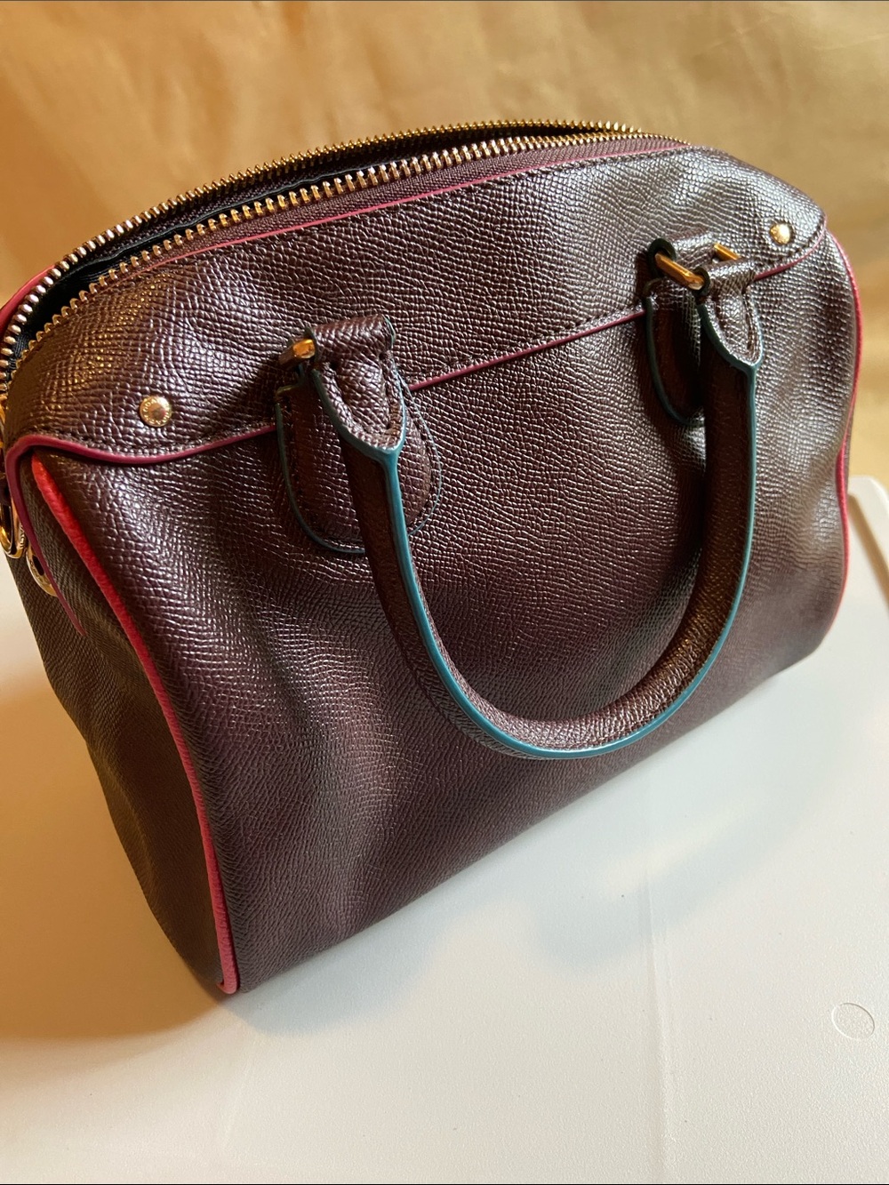 Coach Mini Bennett Satchel with Edgepaint EUC NO Crossbody strap - Picture 3 of 10